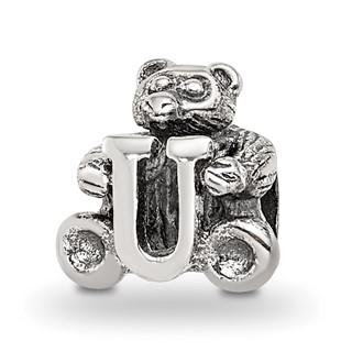 Sterling Silver Reflections Kids Letter U Bead