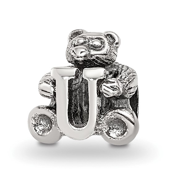 Sterling Silver Reflections Kids Letter U Bead