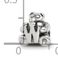 Sterling Silver Reflections Kids Letter W Bead view 4