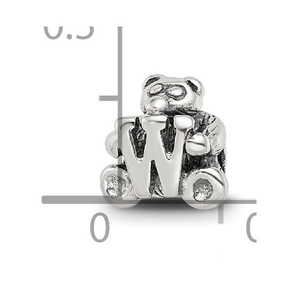 Sterling Silver Reflections Kids Letter W Bead