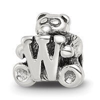 Sterling Silver Reflections Kids Letter W Bead view 1