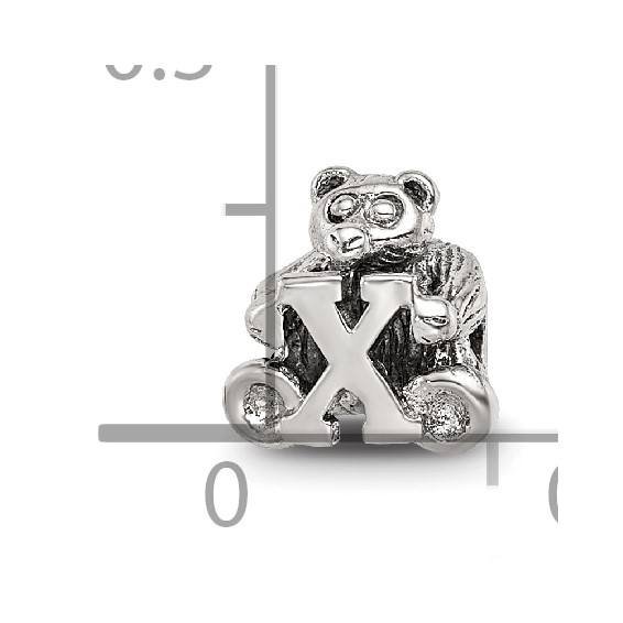Sterling Silver Reflections Kids Letter X Bead