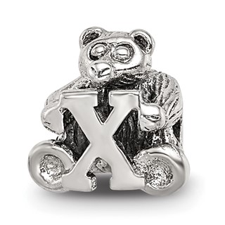Sterling Silver Reflections Kids Letter X Bead