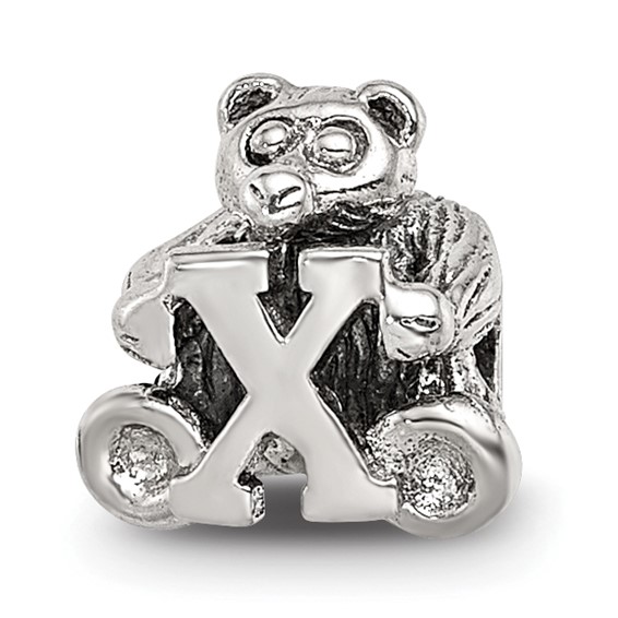 Sterling Silver Reflections Kids Letter X Bead