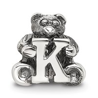 Sterling Silver Reflections Kids Letter K Bead view 3