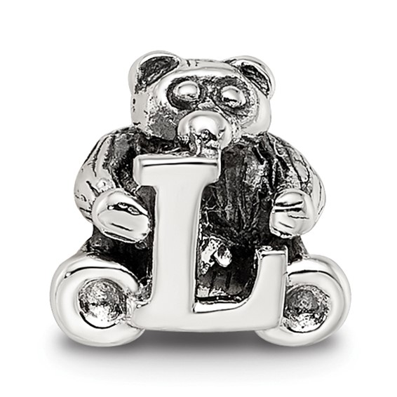 Sterling Silver Reflections Kids Letter L Bead