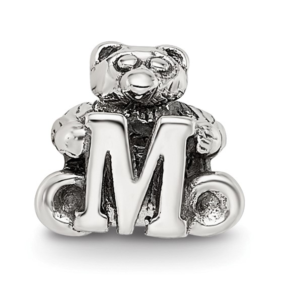 Sterling Silver Reflections Kids Letter M Bead