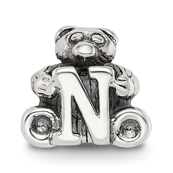 Sterling Silver Reflections Kids Letter N Bead