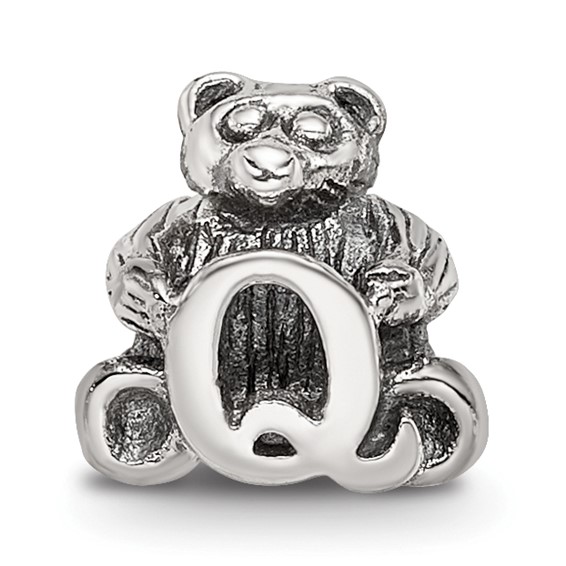 Sterling Silver Reflections Kids Letter Q Bead