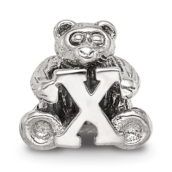 Sterling Silver Reflections Kids Letter X Bead