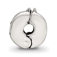 Kids Collection Sterling Silver Reflections Heart Pattern Clip Bead view 2