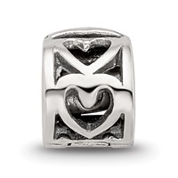 Kids Collection Sterling Silver Reflections Heart Pattern Clip Bead view 3