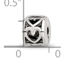Kids Collection Sterling Silver Reflections Heart Pattern Clip Bead view 4