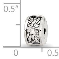 Kids Collection Sterling Silver Reflections Floral Pattern Clip Bead view 4