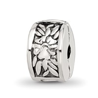 Kids Collection Sterling Silver Reflections Floral Pattern Clip Bead view 1