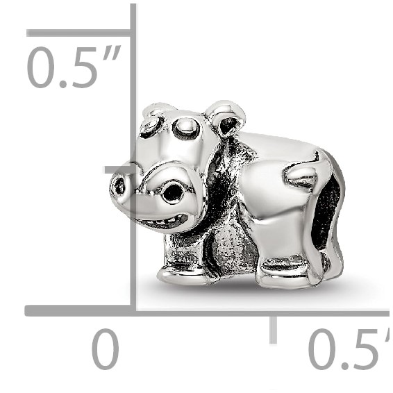 Sterling Silver Reflections Kids Hippo Bead