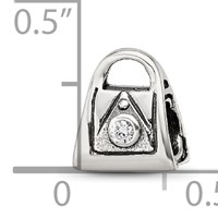 Sterling Silver Reflections Kids CZ Handbag Bead view 5