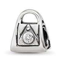 Sterling Silver Reflections Kids CZ Handbag Bead view 1