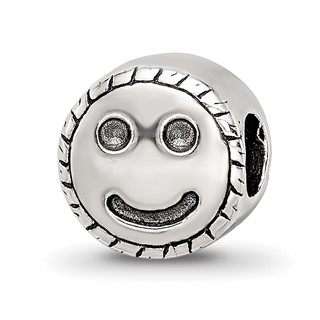 Sterling Silver Reflections Kids Smiley Face Bead