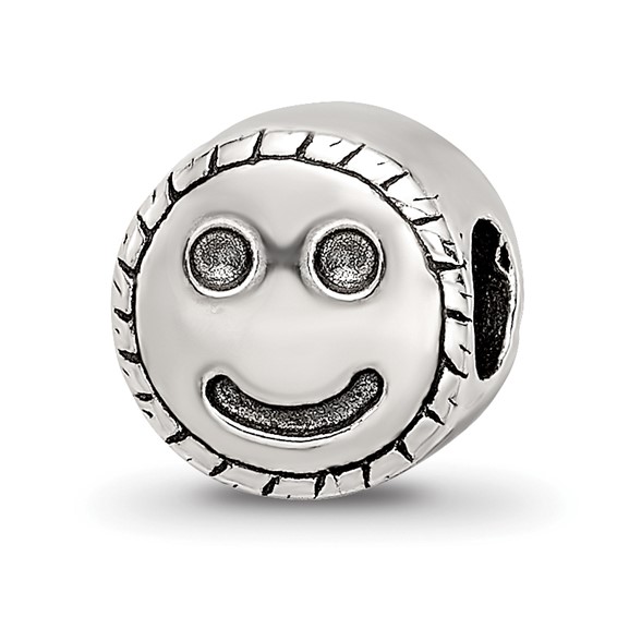 Sterling Silver Reflections Kids Smiley Face Bead