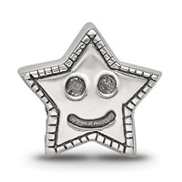 Sterling Silver Reflections Kids Smiley Star Bead view 3