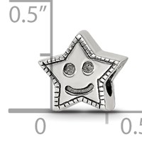 Sterling Silver Reflections Kids Smiley Star Bead view 4