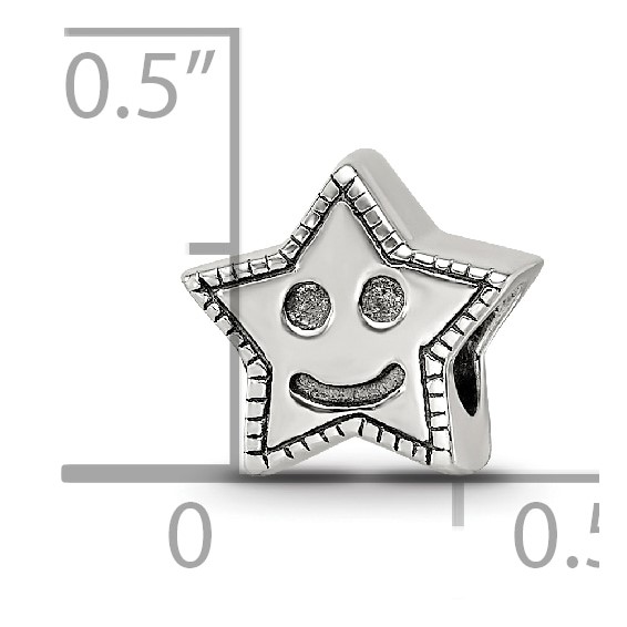 Sterling Silver Reflections Kids Smiley Star Bead