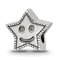Sterling Silver Reflections Kids Smiley Star Bead view 1