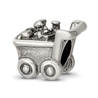 Sterling Silver Reflections Kids Shopping Cart Bead view 1