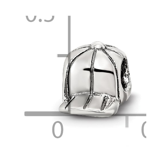 Sterling Silver Reflections Kids Baseball Cap Bead