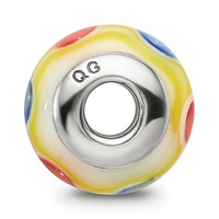 Sterling Silver Reflections Kids Yellow Hand-blown Glass Bead view 2