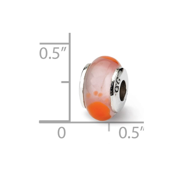 Sterling Silver Reflections Kids Orange Foot Mur.Glass Bead