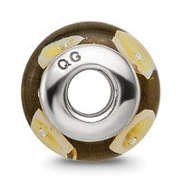 Sterling Silver Reflections Kids Yellow Hand-blown Glass Bead view 2