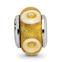 Sterling Silver Reflections Kids Yellow Hand-blown Glass Bead view 3