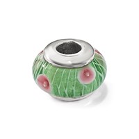 Sterling Silver Reflections Kids Green Hand-blown Glass Bead view 5