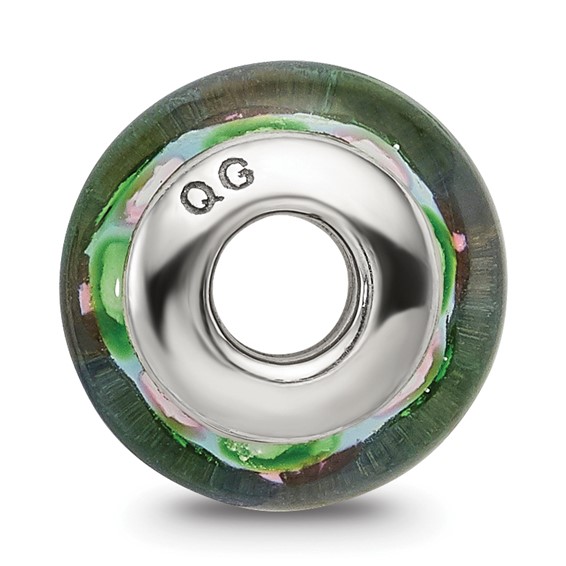 Sterling Silver Reflections Kids Blue Hand-blown Glass Bead