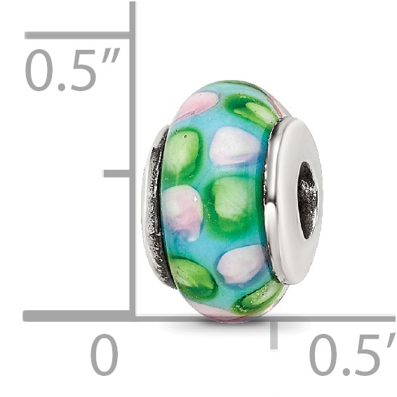 Sterling Silver Reflections Kids Blue Hand-blown Glass Bead