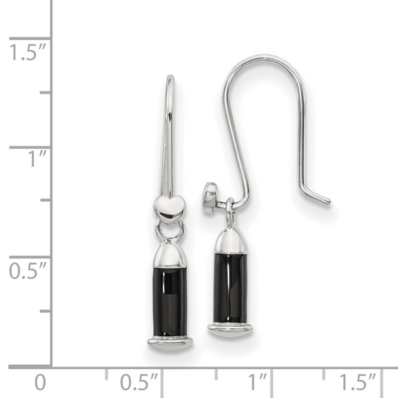 Sterling Silver Reflections Rh-plated Enamel Heart Shepherd Hook Earrings