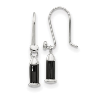 Sterling Silver Reflections Rh-plated Enamel Heart Shepherd Hook Earrings