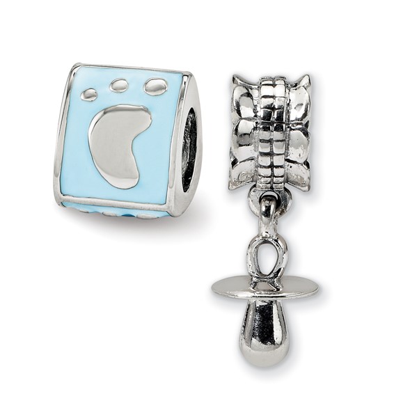Sterling Silver Reflections Baby Boy Boxed Bead Set