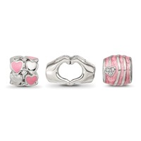 Sterling Silver Reflections Hearts of Love Boxed Bead Set view 3