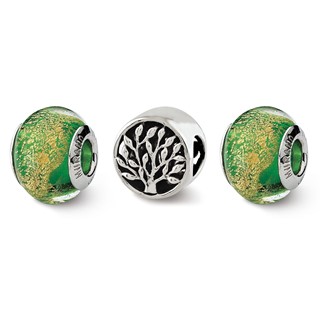 Sterling Silver Reflections Trees of Green Boxed Bead Set