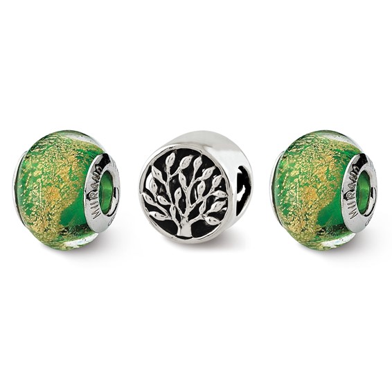 Sterling Silver Reflections Trees of Green Boxed Bead Set
