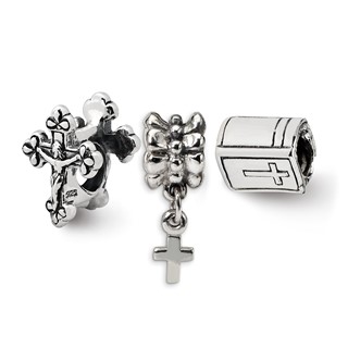 Sterling Silver Reflections Religious Boxed Bead Set