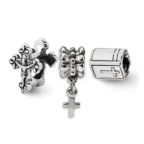 Sterling Silver Reflections Religious Boxed Bead Set