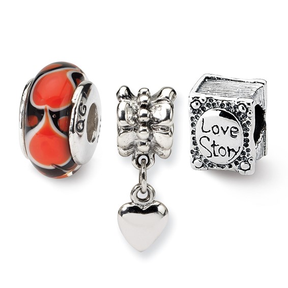 Sterling Silver Reflections Romance Boxed Bead Set