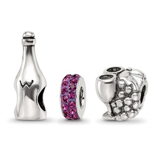 Sterling Silver Reflections Wine Country Boxed Bead Set