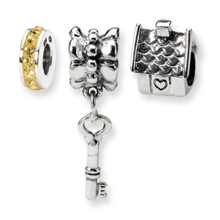 Sterling Silver Reflections Home Sweet Home Boxed Bead Set