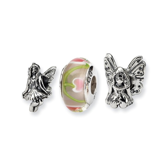 Sterling Silver Reflections Fairy Dust Boxed Bead Set