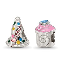 Sterling Silver Reflections Happy Birthday Boxed Bead Set view 1